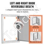 Lauko virtuvės durys 457 x 610 mm | Nerūdijančio plieno įleidžiamos durys su magnetiniu uždarymu - Image 3