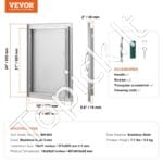 Lauko virtuvės durys 457 x 610 mm | Nerūdijančio plieno įleidžiamos durys su magnetiniu uždarymu - Image 6