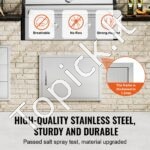 Lauko virtuvės durys 685 x 508 mm | Nerūdijančio plieno įleidžiamos durys su paslėptais vyriais - Image 2