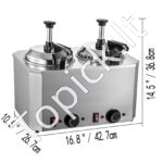 Dviguba padažų dozavimo stotelė – 2 × 2,5 l talpos pompų sistema, nerūdijančio plieno korpusas, šilumą palaikanti konstrukcija - Image 8