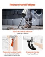 3500W elektrinis griovimo plaktukas su 60J smūgio jėga ir 2 kaltų rinkiniu – ekstremaliai galingas įrankis betono ardymui - Image 5