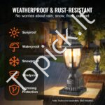 Lauko stulpinė šviestuvė – 400 mm aukščio – E27 lizdas – elegantiška ir patvari - Image 2