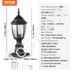 Lauko stulpinė šviestuvė – 400 mm aukščio – E27 lizdas – elegantiška ir patvari - Image 6