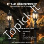 2 vnt. lauko stulpinių šviestuvų komplektas – 53 cm aukščio – E27 lizdas – elegantiškas apšvietimas sodui ir takeliams - Image 3