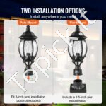 2 vnt. lauko stulpinių šviestuvų komplektas – 53 cm aukščio – E27 lizdas – elegantiškas apšvietimas sodui ir takeliams - Image 4