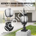 2 vnt. lauko stulpinių šviestuvų komplektas – 53 cm aukščio – E27 lizdas – elegantiškas apšvietimas sodui ir takeliams - Image 5