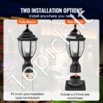 2 vnt. lauko stulpinių šviestuvų komplektas – 39 cm aukščio – E27 lizdas – modernus pasirinkimas kiemui ir sodui - Image 4
