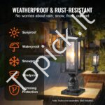 2 vnt. lauko stulpinių šviestuvų komplektas – 45 cm aukščio – E27 lizdas – modernus sprendimas takelių ir kiemo apšvietimui - Image 2