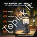 2 vnt. lauko stulpinių šviestuvų komplektas – 40 cm aukščio – E27 lizdas – elegantiškas sprendimas sodo ir takelių apšvietimui - Image 2