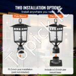 2 vnt. lauko stulpinių šviestuvų komplektas – 40 cm aukščio – E27 lizdas – elegantiškas sprendimas sodo ir takelių apšvietimui - Image 4