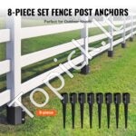 8 vnt. žemės smaigai – 61 x 10 x 10 cm, metaliniai kuolai tvoros stulpams, juodi - Image 4