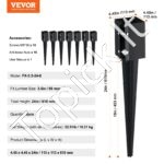 8 vnt. žemės smaigai – 61 x 10 x 10 cm, metaliniai kuolai tvoros stulpams, juodi - Image 6