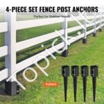 4 vnt. žemės smaigai – 113 x 113 x 610 mm, metaliniai, juodi, stulpų montavimui - Image 4