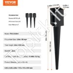 4 vnt. žemės smaigai – 113 x 113 x 610 mm, metaliniai, juodi, stulpų montavimui - Image 6