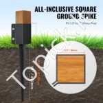 6 vnt. žemės smaigai – 113 x 113 x 610 mm, metaliniai, juodi, tvoros stulpams (6 poros) - Image 3