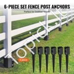 6 vnt. žemės smaigai – 113 x 113 x 610 mm, metaliniai, juodi, tvoros stulpams (6 poros) - Image 4