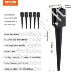 6 vnt. žemės smaigai – 113 x 113 x 610 mm, metaliniai, juodi, tvoros stulpams (6 poros) - Image 6