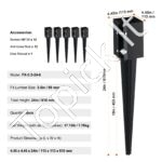 6 vnt. žemės smaigai – 113 x 113 x 610 mm, metaliniai, juodi, tvoros stulpams (6 poros) - Image 9