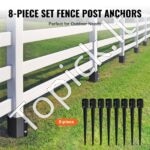 8 vnt. žemės smaigai – 113 x 113 x 914 mm, tvirti metaliniai kuolai tvoros stulpams, juodi - Image 4