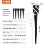 8 vnt. žemės smaigai – 113 x 113 x 914 mm, tvirti metaliniai kuolai tvoros stulpams, juodi - Image 6