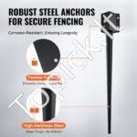 4 vnt. žemės smaigai – 113 x 113 x 914 mm, metaliniai, juodi, tvoros stulpams - Image 2