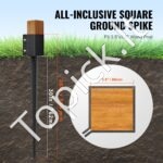 4 vnt. žemės smaigai – 113 x 113 x 914 mm, metaliniai, juodi, tvoros stulpams - Image 3