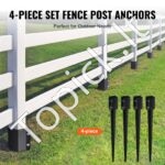 4 vnt. žemės smaigai – 113 x 113 x 914 mm, metaliniai, juodi, tvoros stulpams - Image 4