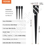 4 vnt. žemės smaigai – 113 x 113 x 914 mm, metaliniai, juodi, tvoros stulpams - Image 6