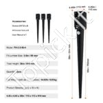 4 vnt. žemės smaigai – 113 x 113 x 914 mm, metaliniai, juodi, tvoros stulpams - Image 10