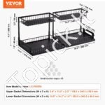 2 vnt. 2 Lygių Ištraukiamų Spintelės Organizatorių Rinkinys – 27 x 36 x 28 cm, Kompaktiškas Laikymo Sprendimas - Image 6