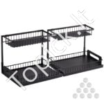 2 vnt. 2 Lygių Ištraukiamų Spintelės Organizatorių Rinkinys – 27 x 36 x 28 cm, Kompaktiškas Laikymo Sprendimas - Image 8