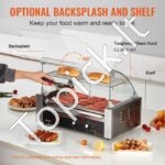 Hot Dog Grilis su 7 Kaitinimo Volais – 1400W, Nerūdijančio Plieno, Komercinis Kepimo Įrenginys - Image 3