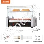 Hot Dog Grilis su 7 Kaitinimo Volais – 1400W, Nerūdijančio Plieno, Komercinis Kepimo Įrenginys - Image 6