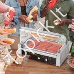 Hot Dog Grilis su 7 Kaitinimo Volais – 1400W, Nerūdijančio Plieno, Komercinis Kepimo Įrenginys - Image 7