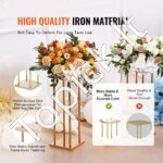 4 vnt. Aukšti Metaliniai Dekoratyviniai Stovai – 28 x 28 x 80 cm, Kvadratiniai, Su Laminuotu Paviršiumi - Image 2