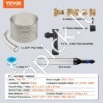 Akvariumo siurblys su 7,6 m PVC žarna – žvyro ir smėlio valymo sistema, 3 žalvariniai adapteriai - Image 6