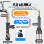 Akvariumo siurblys su 15 m PVC žarna – žvyro ir smėlio valymo sistema su 3 žalvariniais adapteriais - Image 5