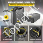 Juodas metalinis degalų kanistras 20 L – Su lanksčiu piltuvu, tinka automobiliams ir technikai - Image 3