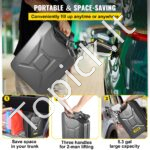 Juodas metalinis degalų kanistras 20 L – Su lanksčiu piltuvu, tinka automobiliams ir technikai - Image 5