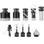 Deimantinių gręžimo karūnų rinkinys 7 vnt. (6–50 mm) su papildomais priedais ir lagaminėliu - Image 8
