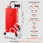 Elektrinis mobilus degalų vežimėlis 113 L – Talpus degalų bakas su 180 W siurbliu ir 23,5 L/min srautu - Image 6