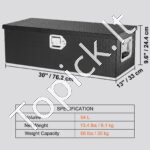 Tvirtas aliumininis įrankių dėklas 76 x 33 x 24 cm – bagažinės laikymo sprendimas pikapams - Image 6