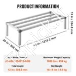 Aliumininis Grindinis Sandėliavimo Stovas – 121,9 x 50,8 x 30,4 cm, Iki 454 kg Apkrova, Tvirtas ir Praktiškas - Image 5