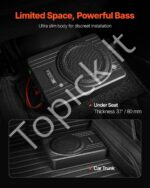 Plonas aktyvus automobilinis žemų dažnių garsiakalbis | 300 W | 25,4 cm (10") | Montuojamas po sėdyne - Image 2