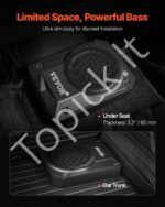 Plonas aktyvus automobilinis žemų dažnių garsiakalbis | 400 W | 25,4 cm (10") | Po sėdyne montuojamas - Image 2