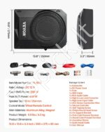 Plonas aktyvus automobilinis žemų dažnių garsiakalbis | 400 W | 25,4 cm (10") | Po sėdyne montuojamas - Image 7