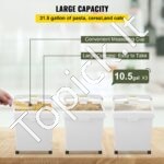 Maisto Produktų Laikymo Talpos su Ratukais – 3 vnt. x 40L, Mobilūs Konteineriai Biriai Produkcijai - Image 3