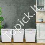 Maisto Produktų Laikymo Talpos su Ratukais – 3 vnt. x 40L, Mobilūs Konteineriai Biriai Produkcijai - Image 8