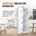 Virtuvinis sandėliuko stovas – 152 cm aukščio, erdvus maisto produktų laikymo spintelė, apkrova iki 50 kg - Image 2