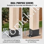 4 vnt. medinių stulpų laikikliai – 152,4 × 152,4 mm, tvirti cinkuoti pagrindai tvoroms ir konstrukcijoms - Image 2